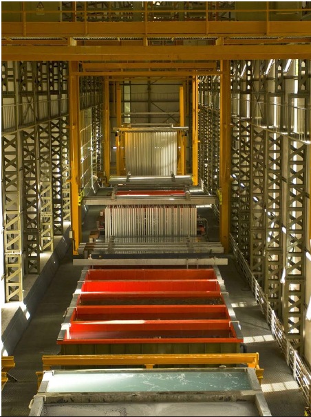 Vertical anodizing plant